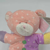 Russ Baby Pink Purple Polka Dot Color Teddy Bear Jiggles Ball Bell NWT 11"