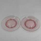 Set of 2 Pink Plates Decorative Saucer Glass 7x7 inches