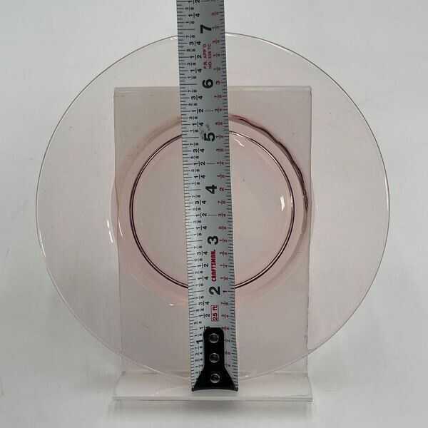 Set of 2 Pink Plates Decorative Saucer Glass 7x7 inches