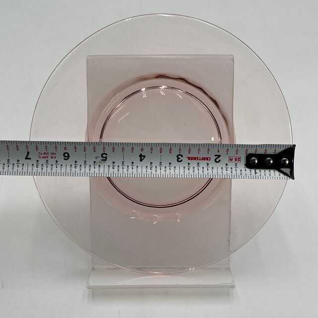 Set of 2 Pink Plates Decorative Saucer Glass 7x7 inches