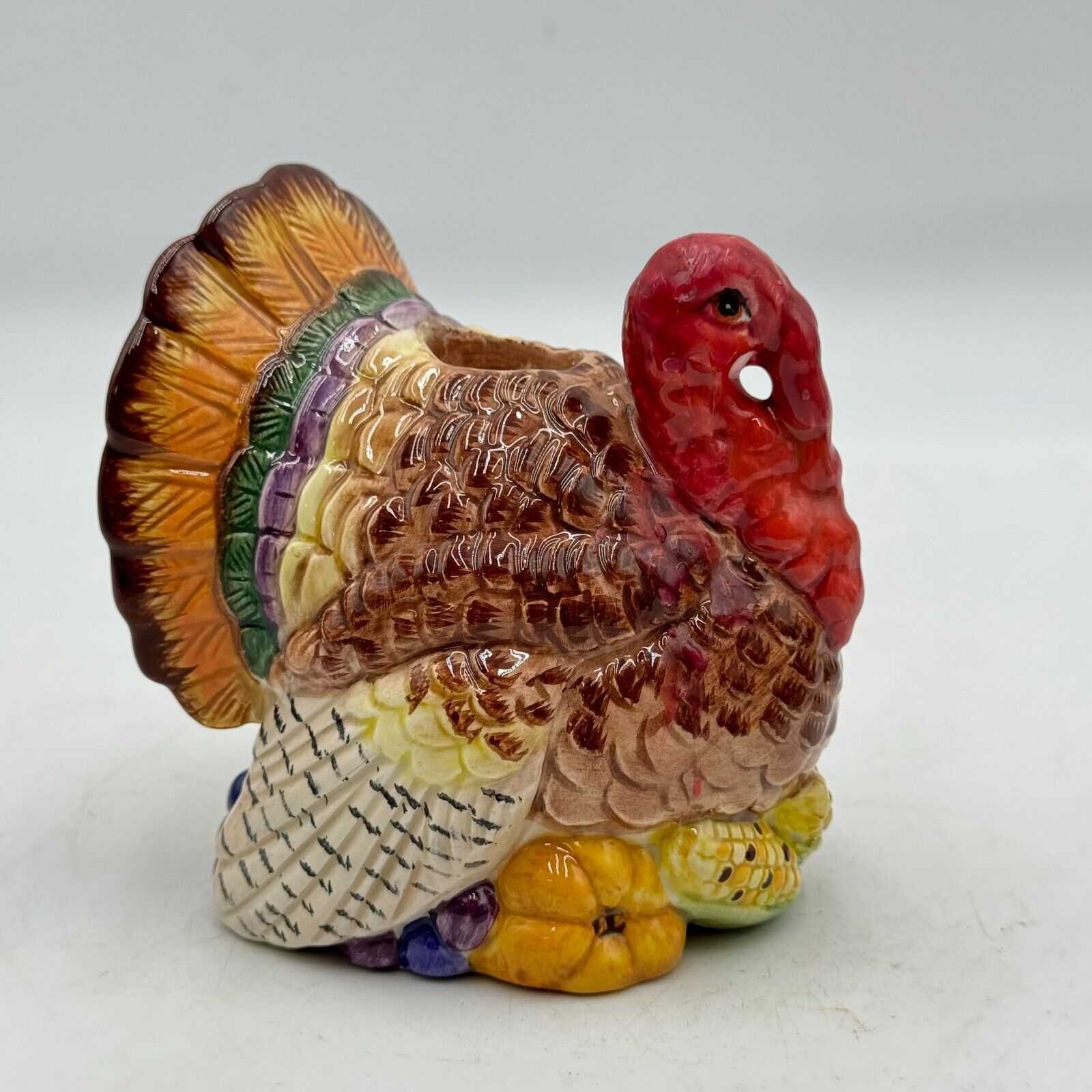 Set of 3 Classic Fitz & Floyd Thanksgiving Turkey Candle Holders OmniBus