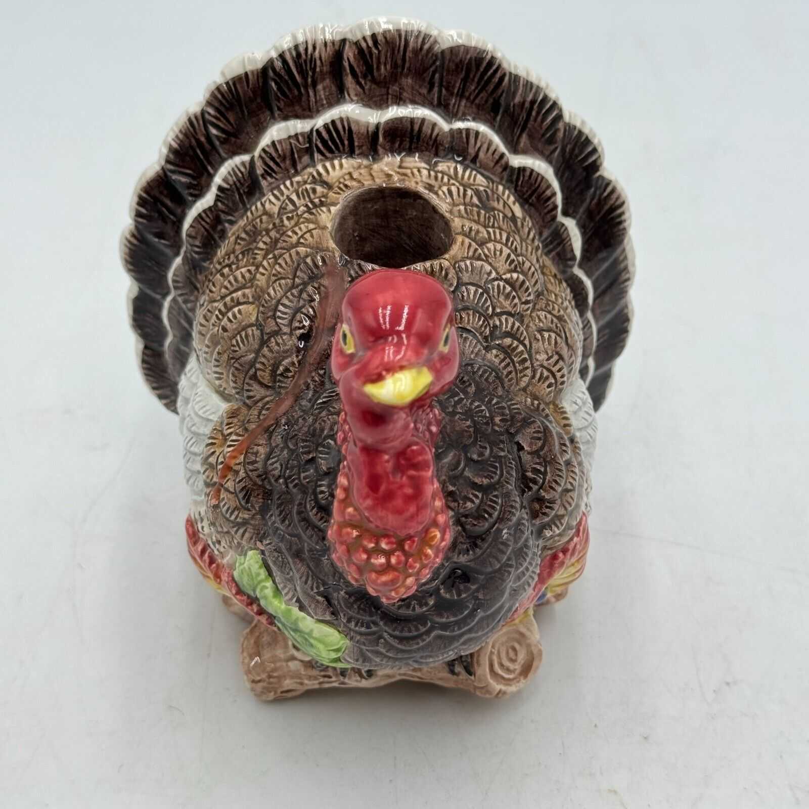 Set of 3 Classic Fitz & Floyd Thanksgiving Turkey Candle Holders OmniBus