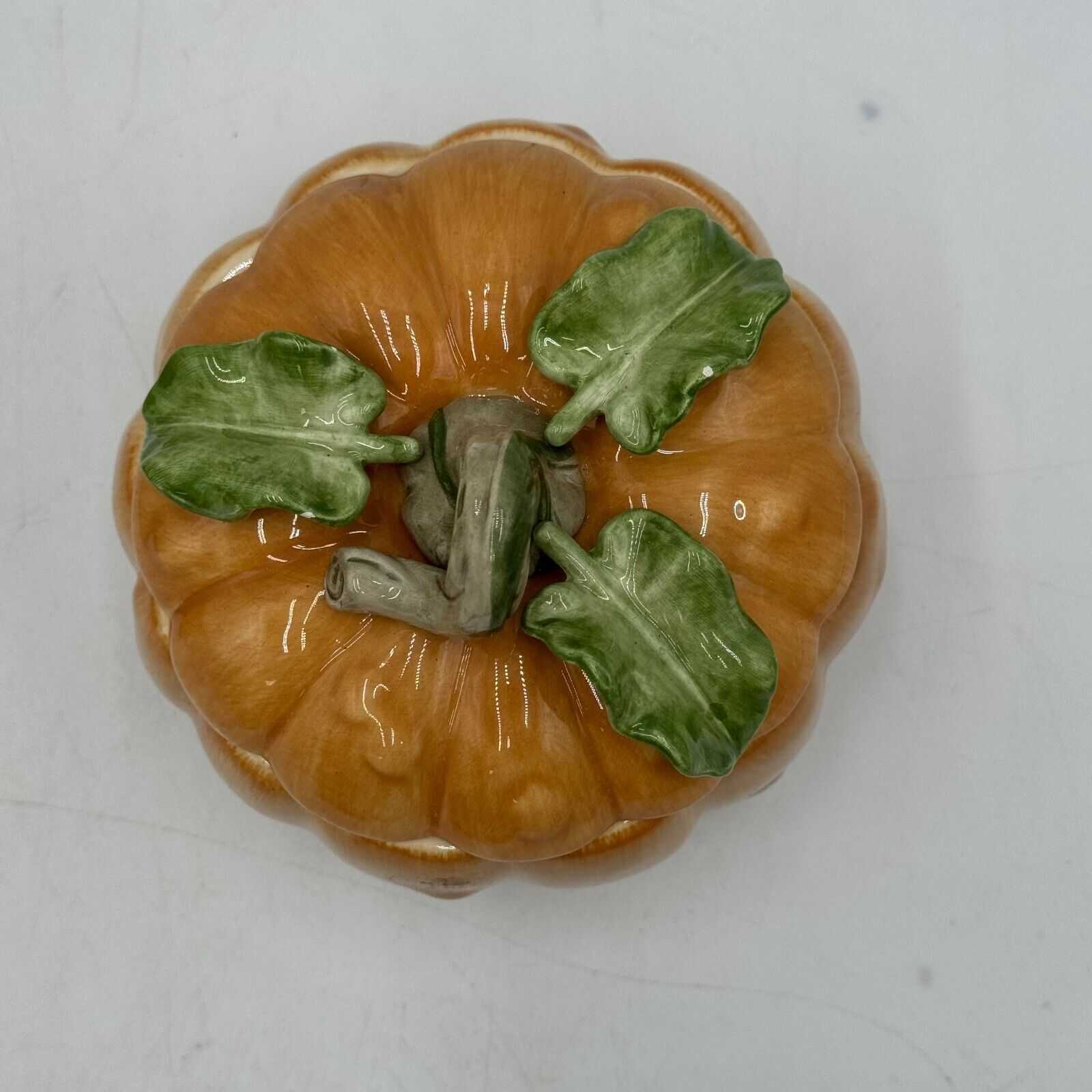 Set of 3 Fitz & Floyd Classic Fall Harvest Leaf Dish 2 Pumkin Soup Bowl Lid