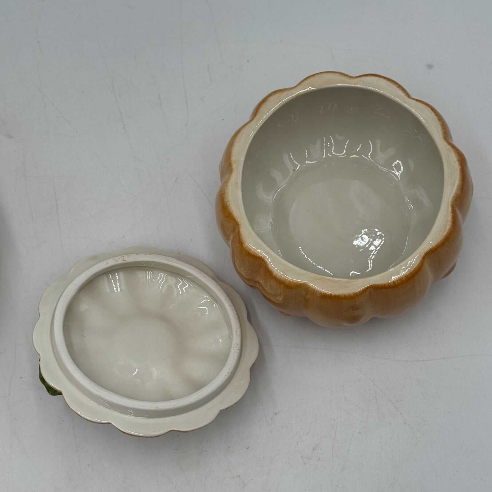 Set of 3 Fitz & Floyd Classic Fall Harvest Leaf Dish 2 Pumkin Soup Bowl Lid