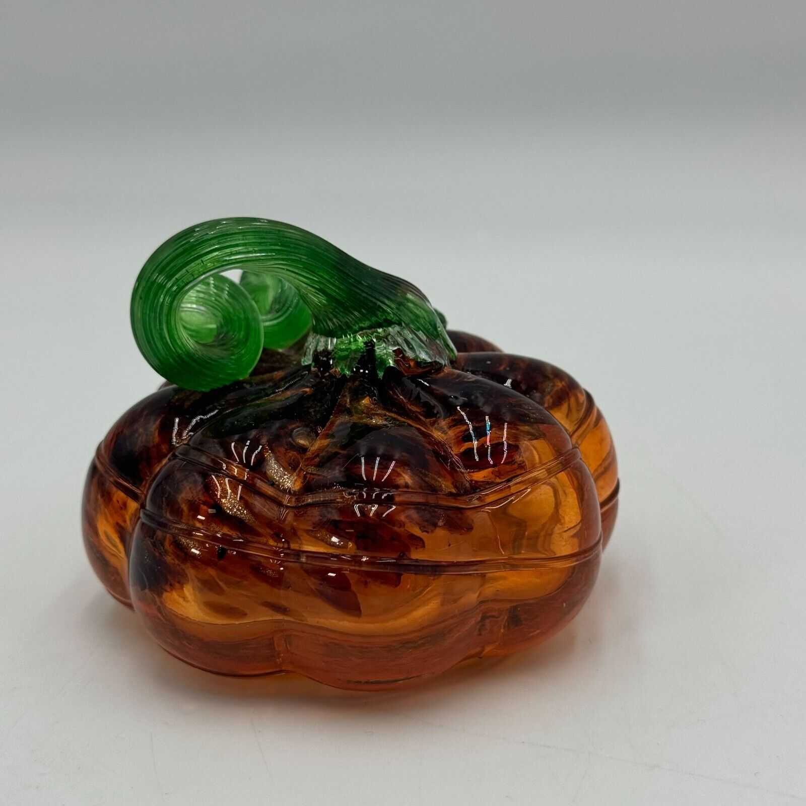 Set of 3 Hand Blown Glass Pumpkins Fall Autumn Halloween Thanksgiving Decor