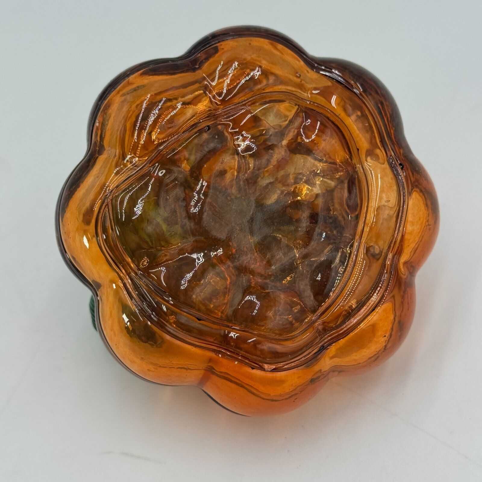 Set of 3 Hand Blown Glass Pumpkins Fall Autumn Halloween Thanksgiving Decor