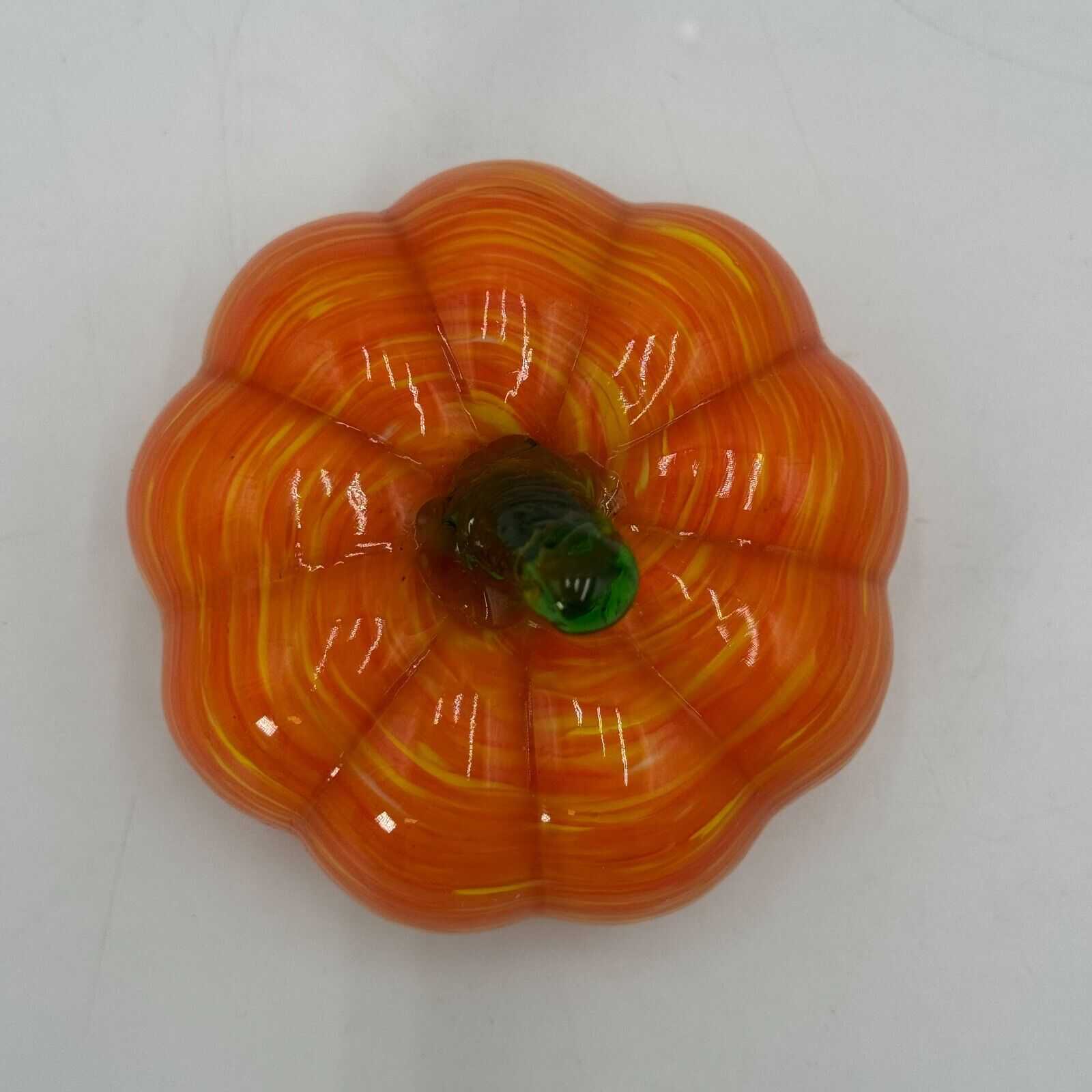 Set of 3 Hand Blown Glass Pumpkins Fall Autumn Halloween Thanksgiving Decor