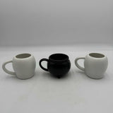 Set of 3 Mugs Hyde & Eek 2 Skull & Cauldron Coffee Cups Black Spider Web Witch