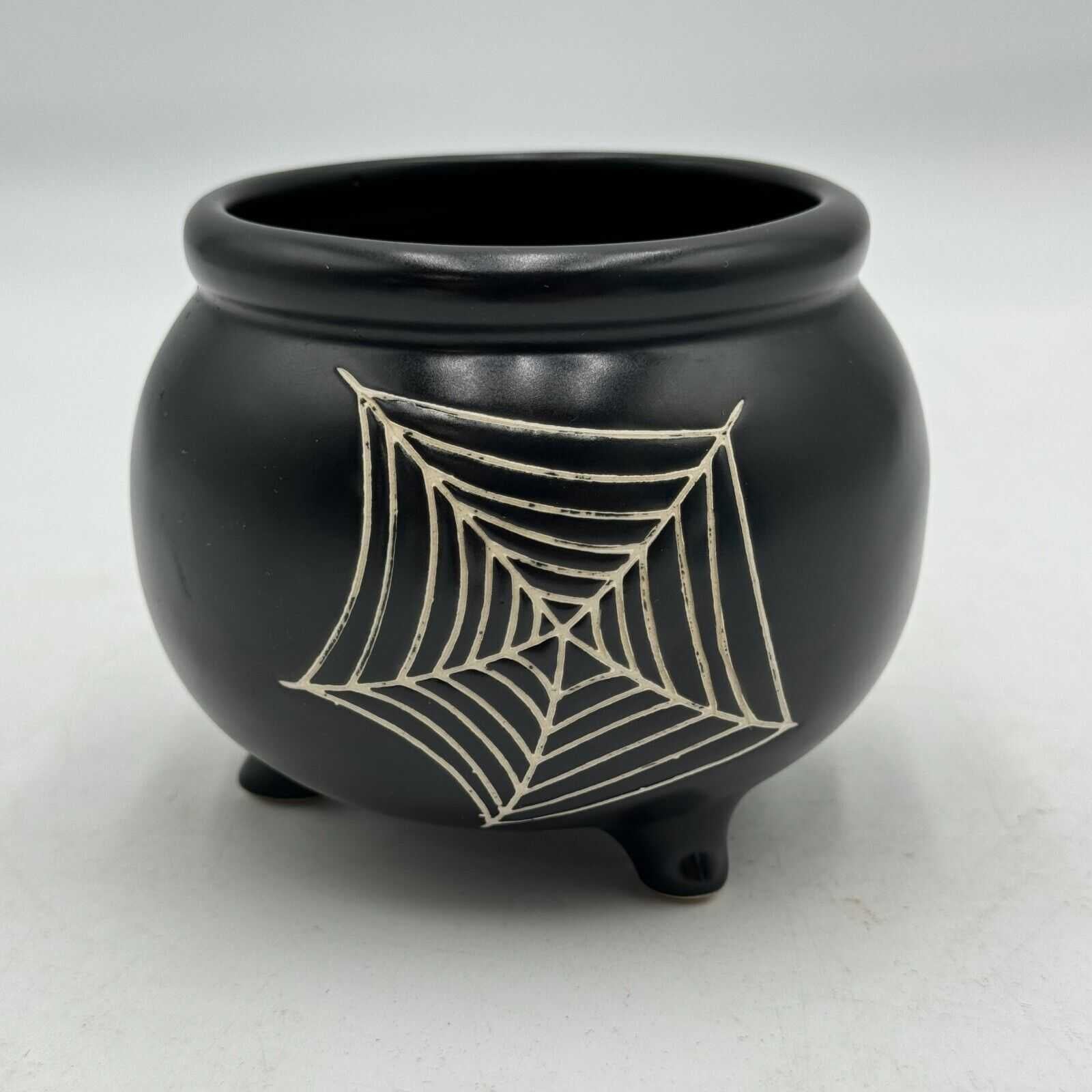 Set of 3 Mugs Hyde & Eek 2 Skull & Cauldron Coffee Cups Black Spider Web Witch