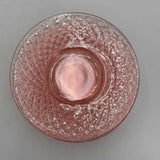 Set of 7 Imperial Glass Diamond Quilted Pink Plates 8.25"