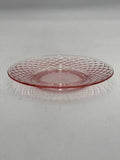 Set of 8 Imperial Glass Diamond Quilted Pink Lunchen Plate