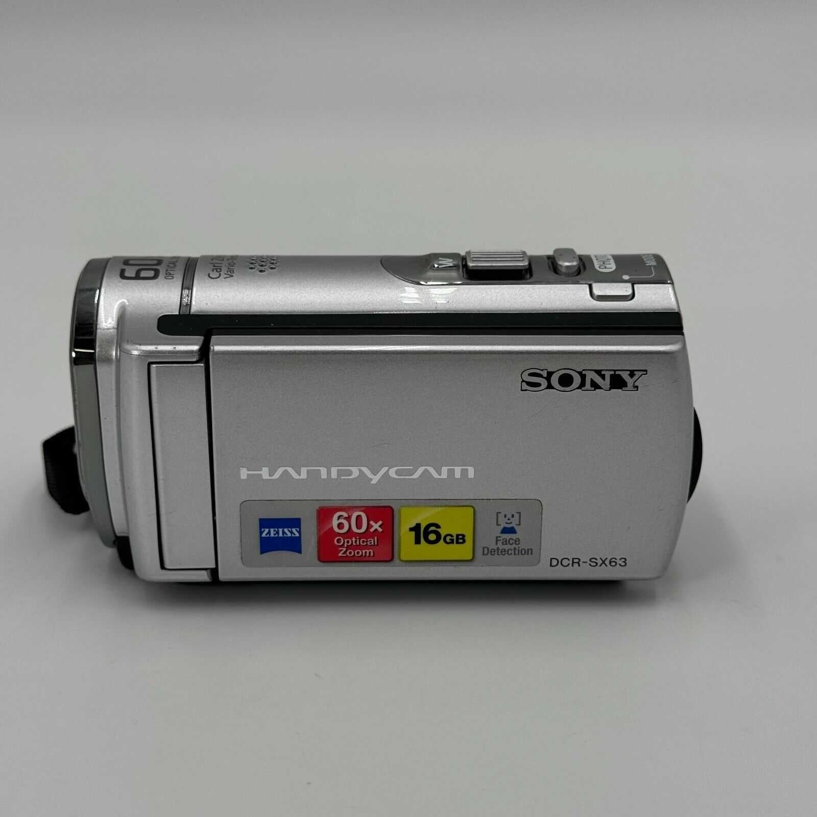 Sony DCR-SX63 16 GB Camcorder - Silver - No Charger Or Battery