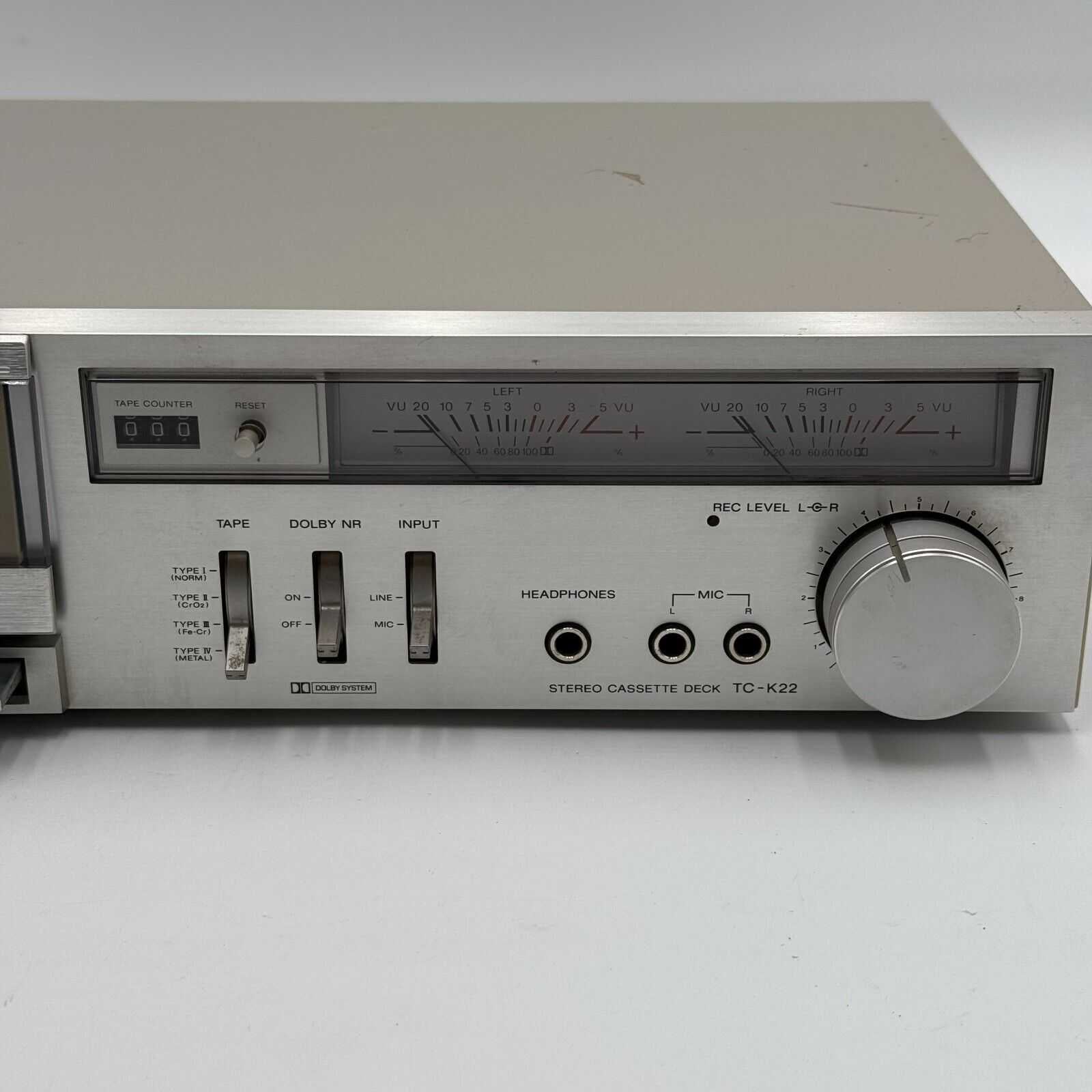 Sony Stereo Cassette Deck TC-K22 SD Head Rare Silver Tested Works - Read Desc