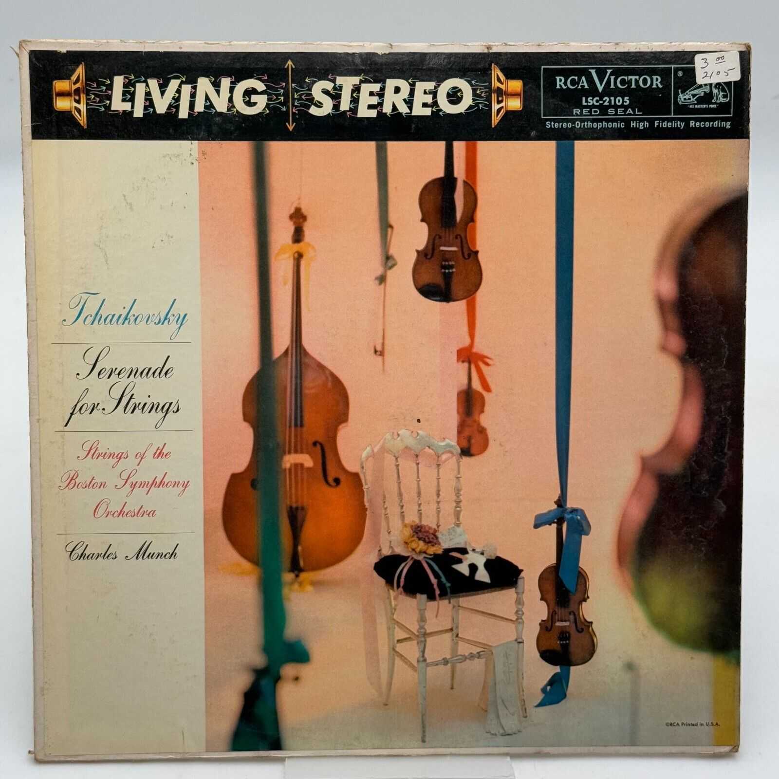 TCHAIKOVSKY Munch SERENADE FOR STRINGS LP RCA Living STEREO Shaded Dog LSC2105