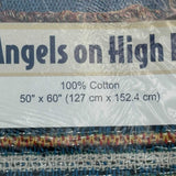 Tapestry Woven Throw Angels on High 2 100% Cotton 50x60in Blanket Made in USA