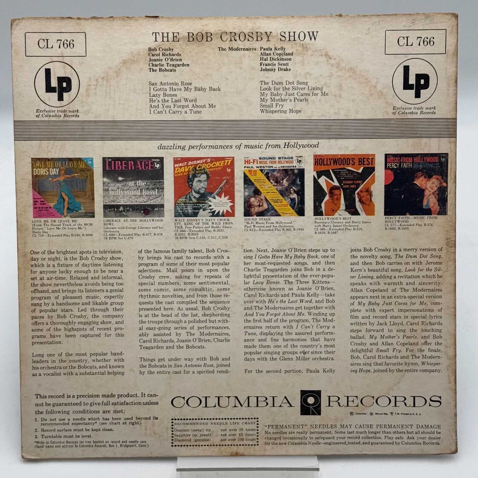 The Bob Crosby Show Columbia – CL 766 Pop Jazz Vinyl LP Album 1955 Rare