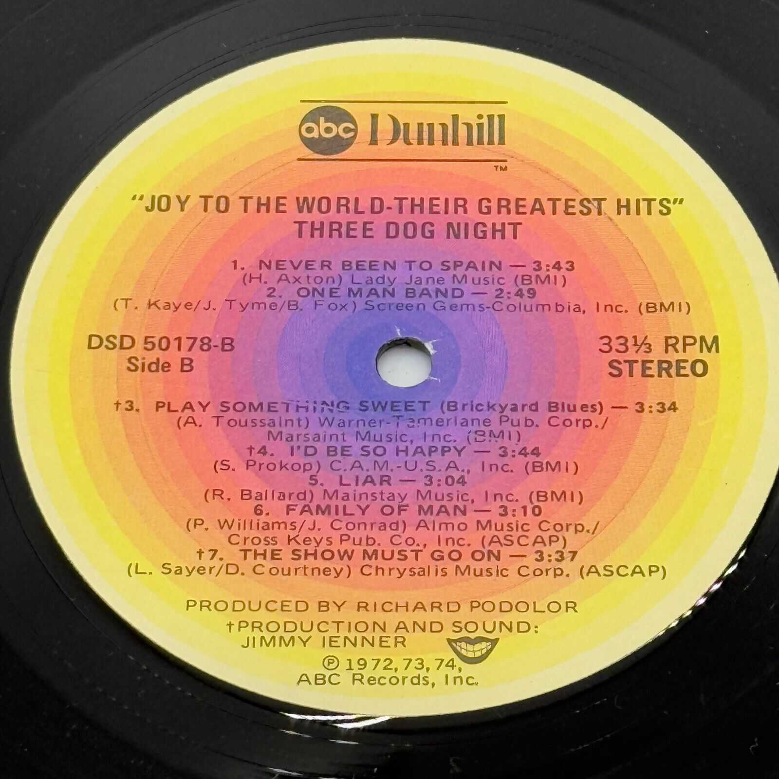 Three Dog Night - Joy To The World Their Greatest Hits Vinyl LP - DSD-50178