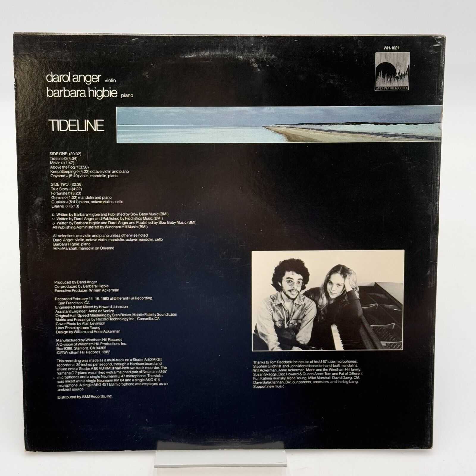 Tideline by Darol Anger & Barbara Higbie (LP, 1982) Violin & piano