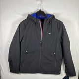 Tommy Hilfiger Flex Mens Hooded Windbreaker Jacket Black Water Resistant Size S