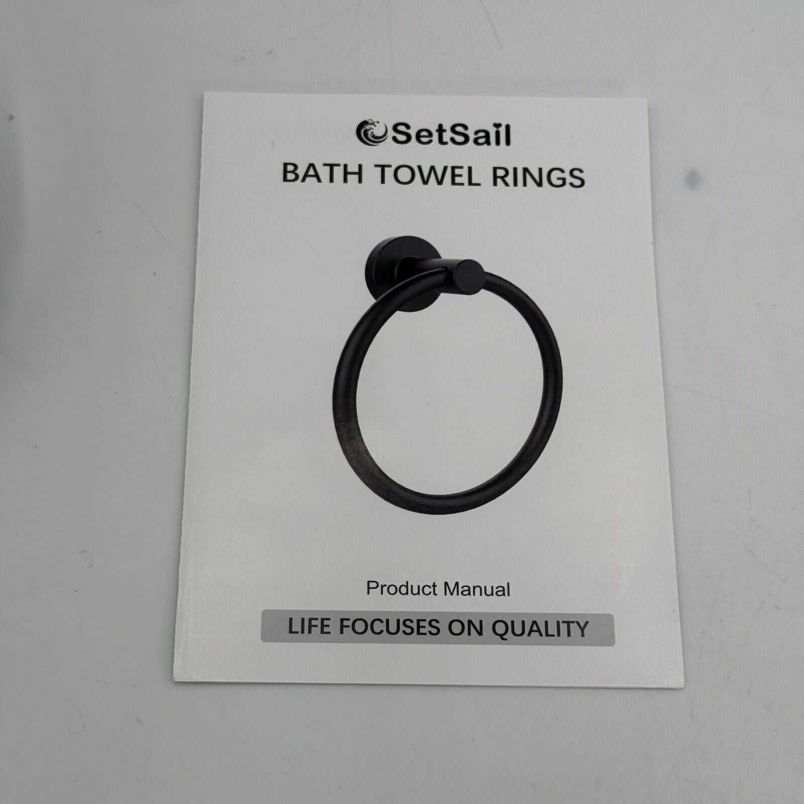 Towel Holder for Bathroom Wall Matte Black Towel Ring 304 Stainless Steel