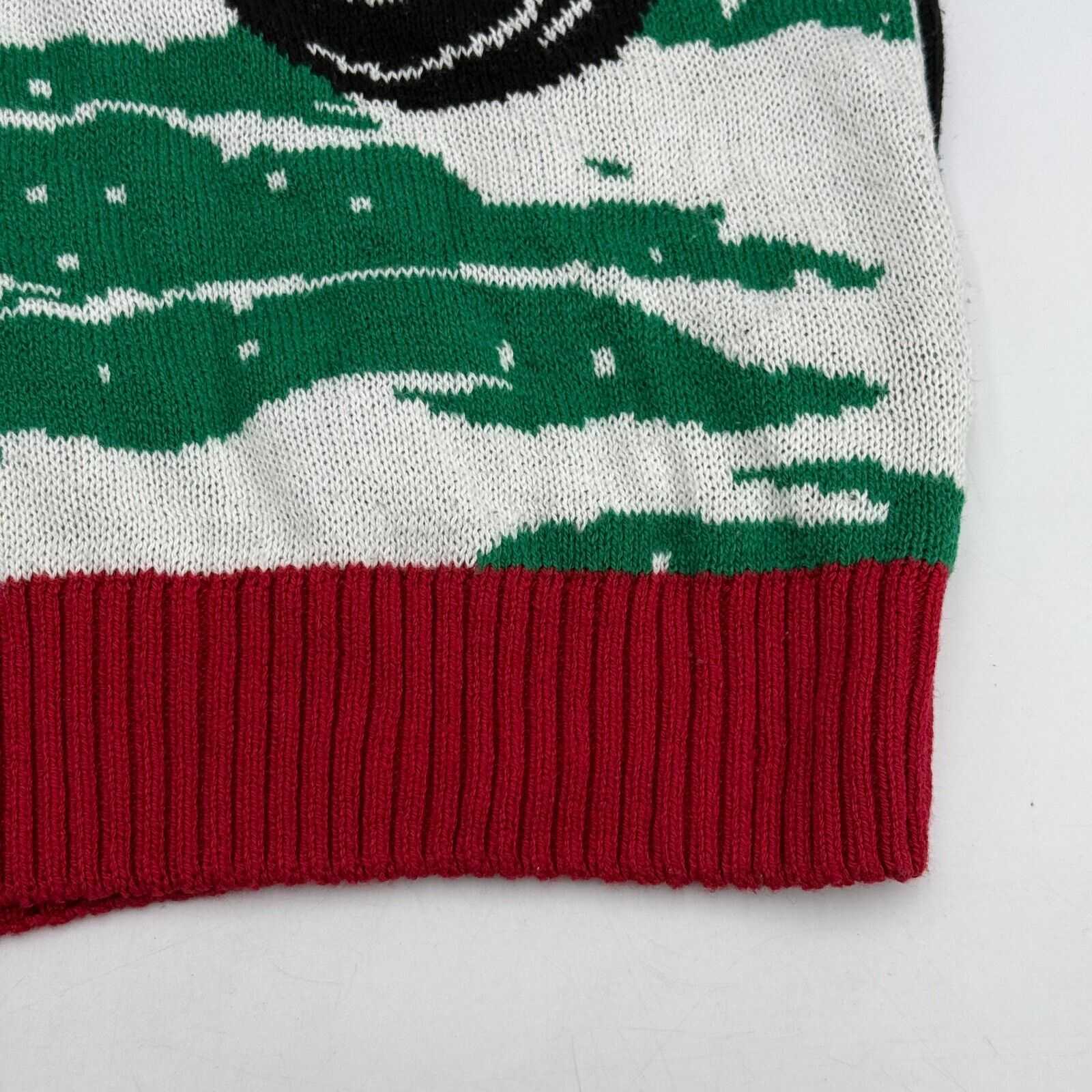 Ugly Christmas Sweater Company Green Red Reindeer Jeep Elf Snow Men’s Size Large