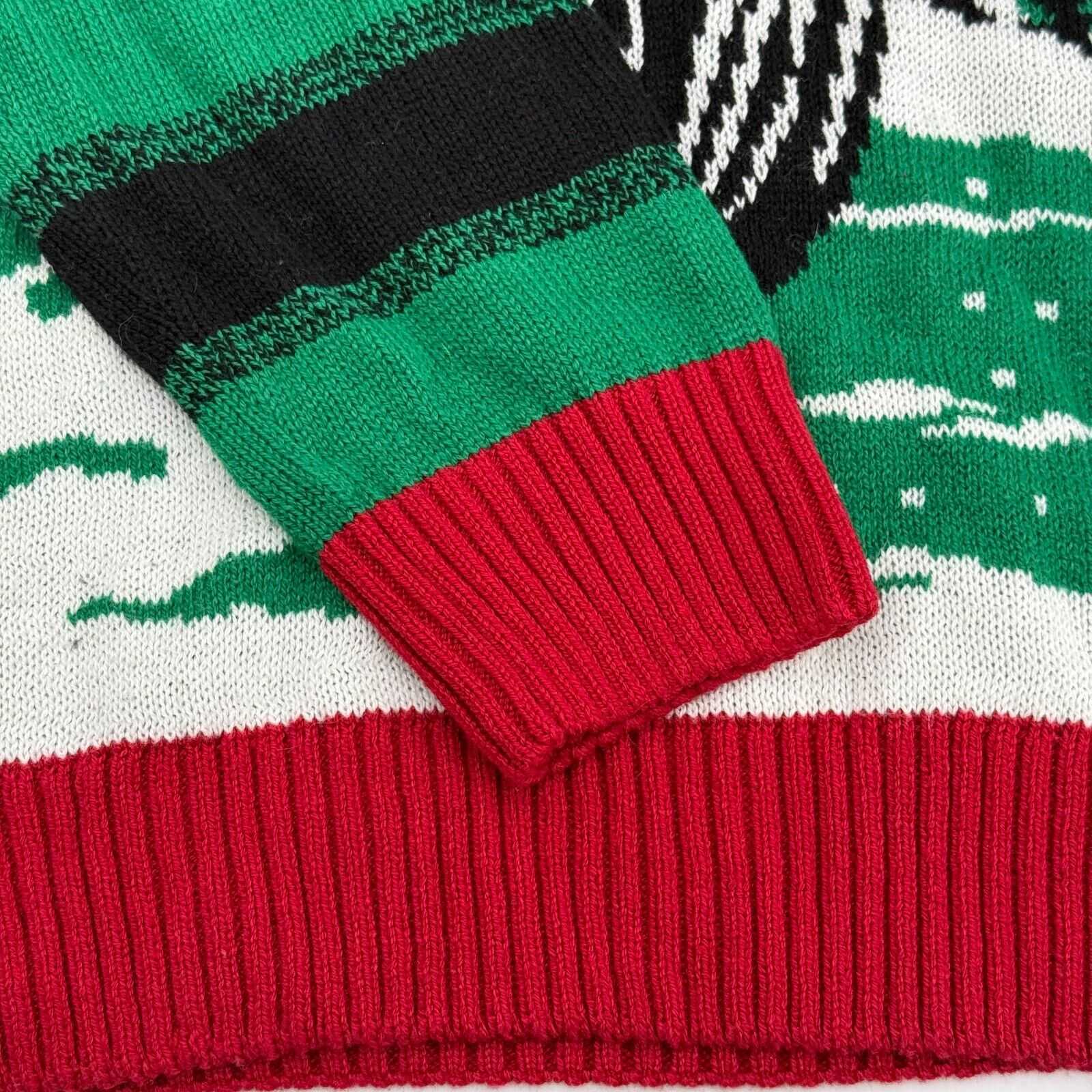 Ugly Christmas Sweater Company Green Red Reindeer Jeep Elf Snow Men’s Size Large