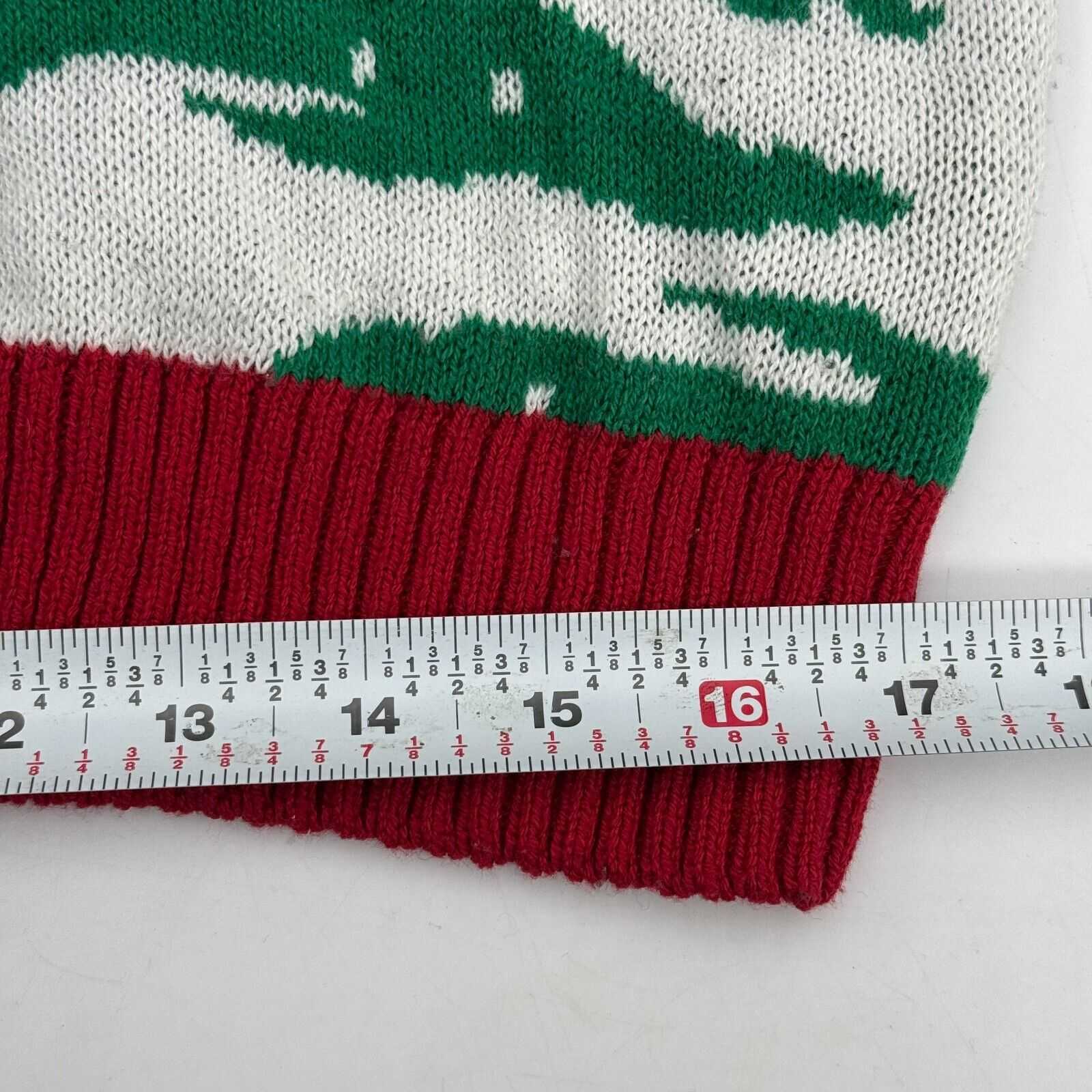 Ugly Christmas Sweater Company Green Red Reindeer Jeep Elf Snow Men’s Size Large