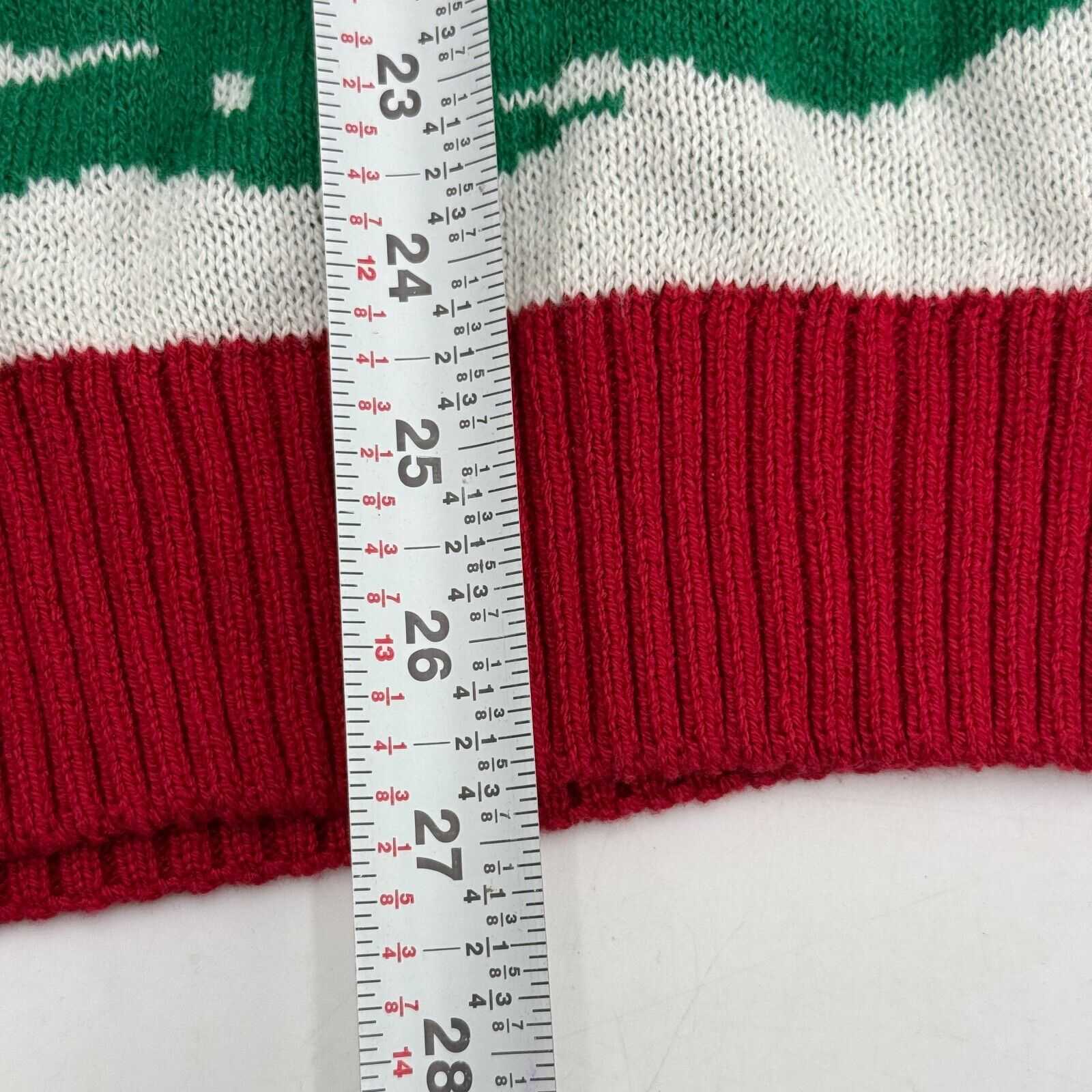 Ugly Christmas Sweater Company Green Red Reindeer Jeep Elf Snow Men’s Size Large