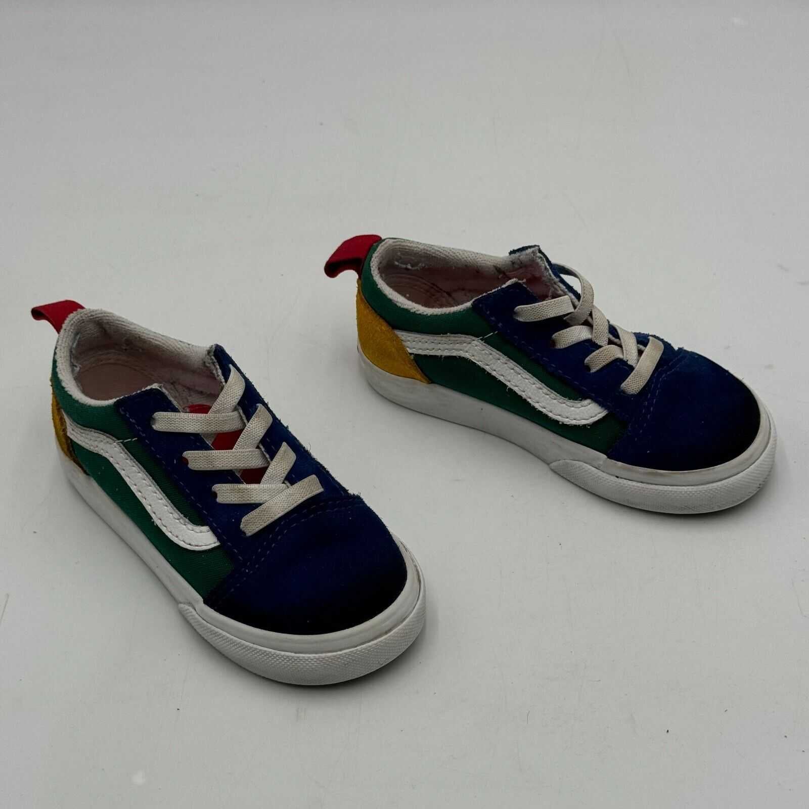 Vans Old Skool Yacht Club Shoes Green Blue Red White 500714 Toddler US Size 9