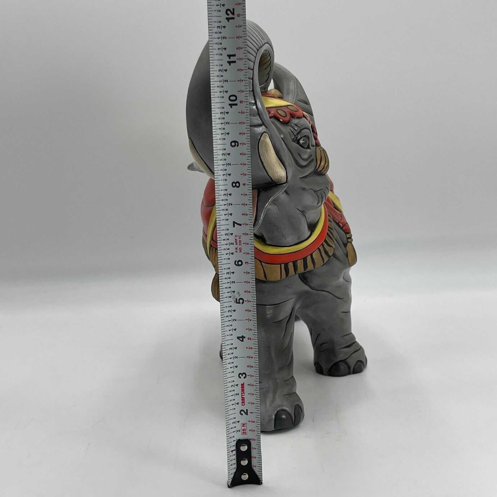 Vintage Handcrafted Ceramic Circus Elephant Sculpture