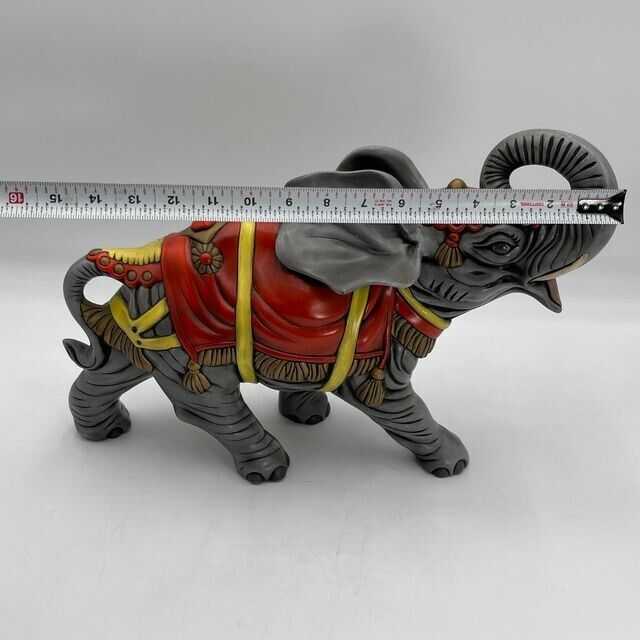 Vintage Handcrafted Ceramic Circus Elephant Sculpture