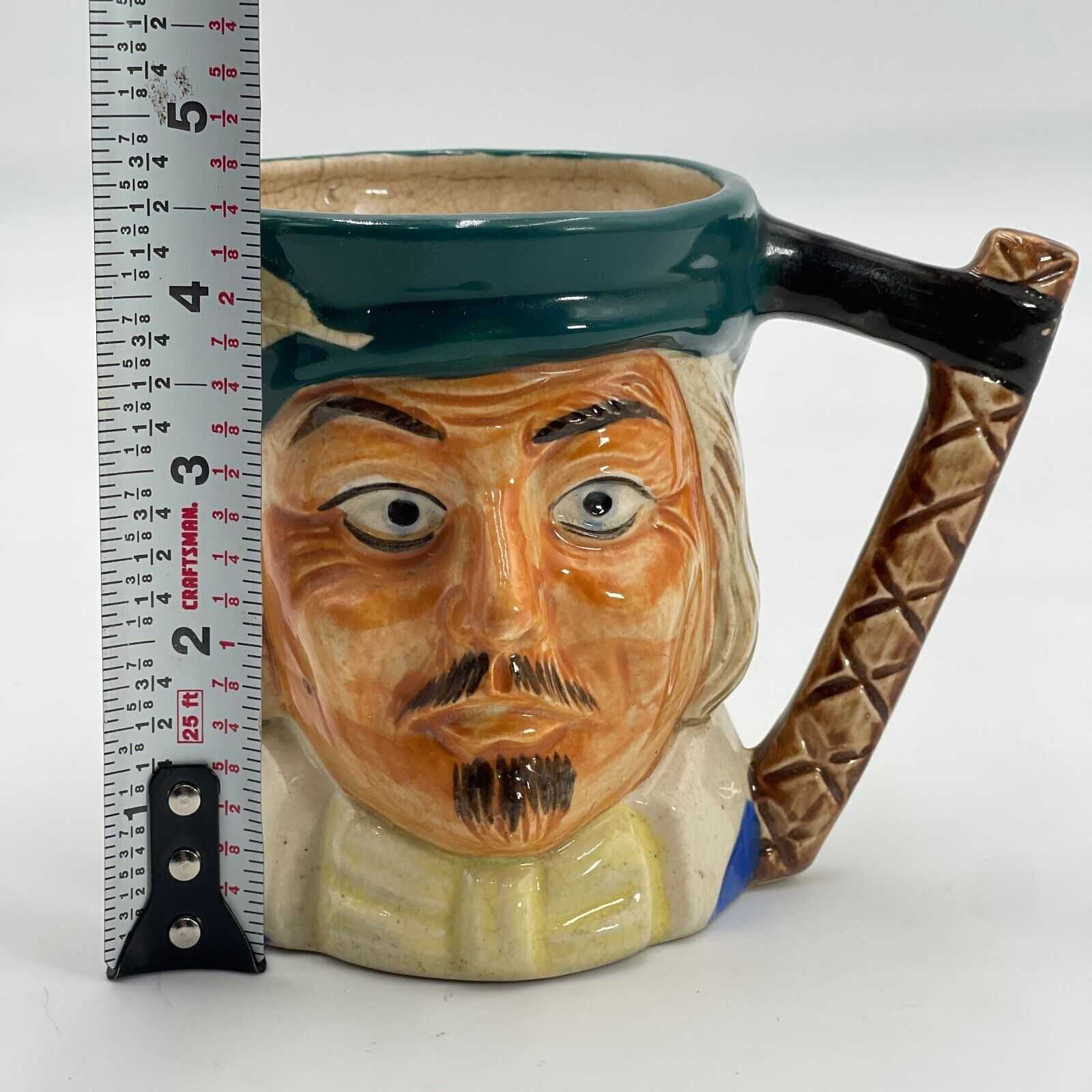 Vintage Large Coffee Mug Captain Pirate Style Face Painted Handle