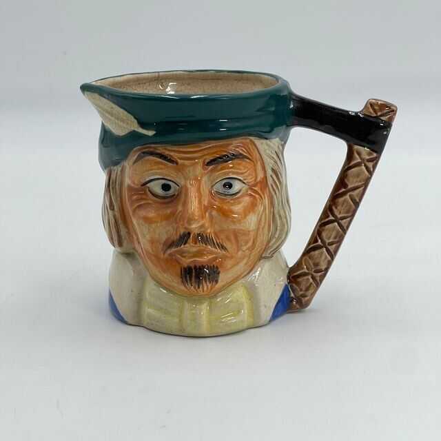 Vintage Large Coffee Mug Captain Pirate Style Face Painted Handle