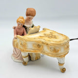 Vintage Lenwile Ardalt Woman Teaching Child Piano Figurine Ceramic Art Light Up