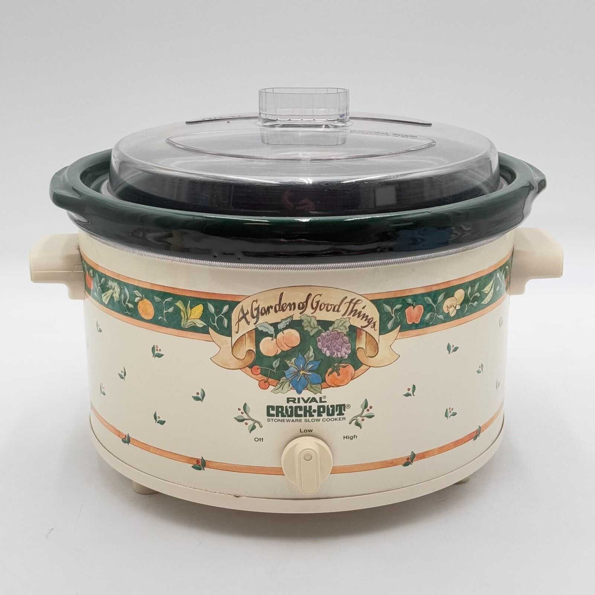 Vintage Rival Crock Pot Slow Cooker Garden of Good Things 5 Qt Model 3355 unused