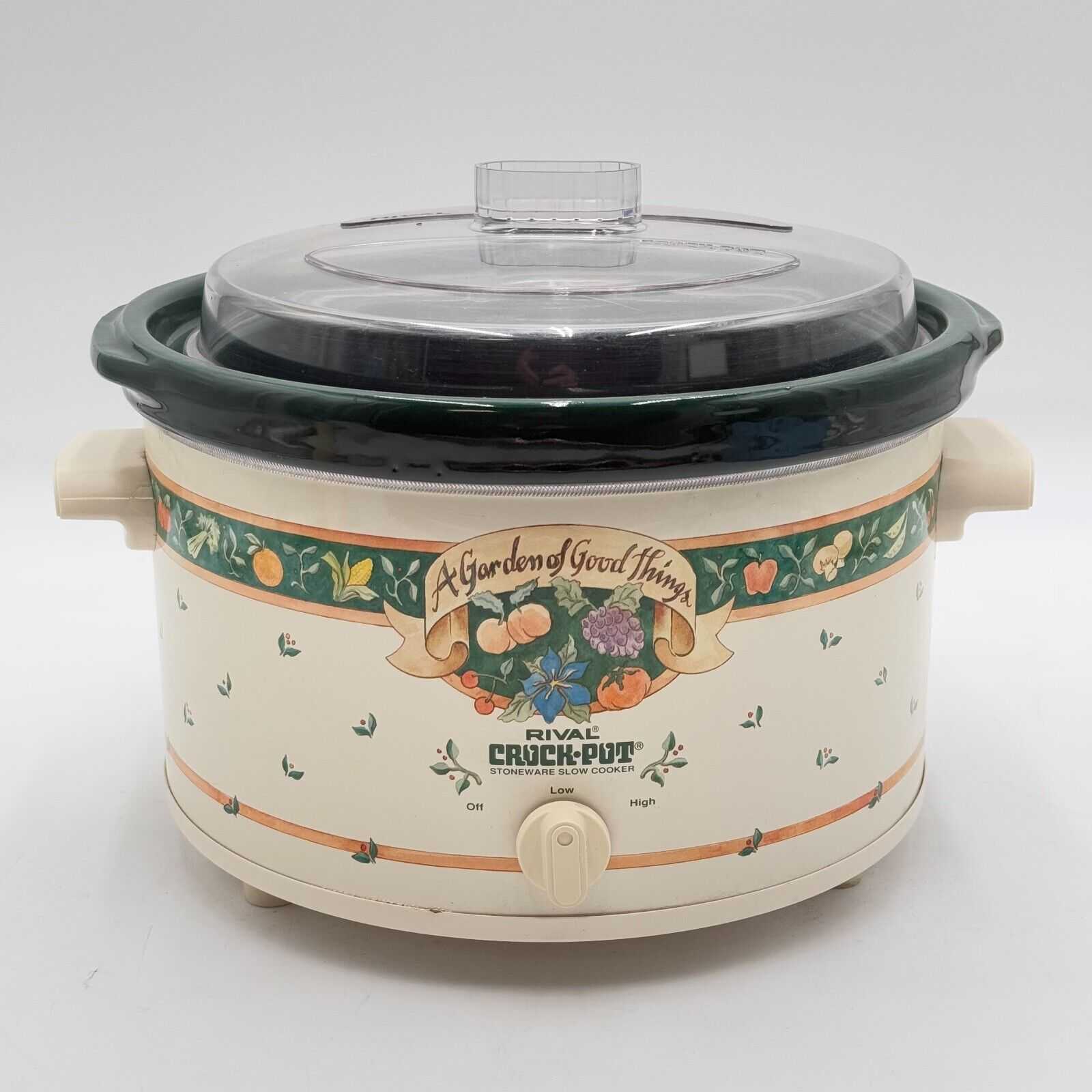 Vintage Rival Crock Pot Slow Cooker Garden of Good Things 5 Qt Model 3355 unused