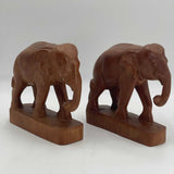 Vintage Two Sculptures In Carved Wood Young Elephants Elephant Sculpture