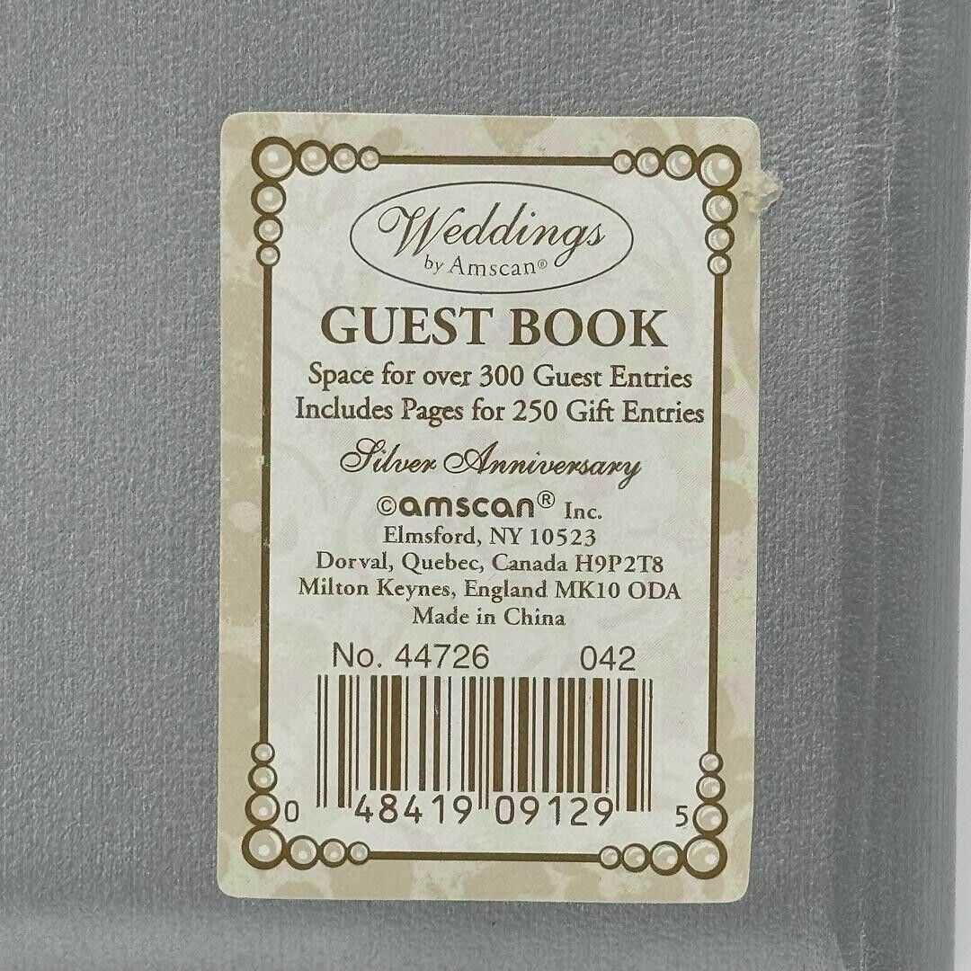 Weddings GUEST BOOK Space for over 300 Guest 250 Gift Entries Silver Anniversary