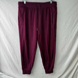 Women’s Athletic Pants Sweatpants Drawstring Pockets Maroon Size Large 12-14