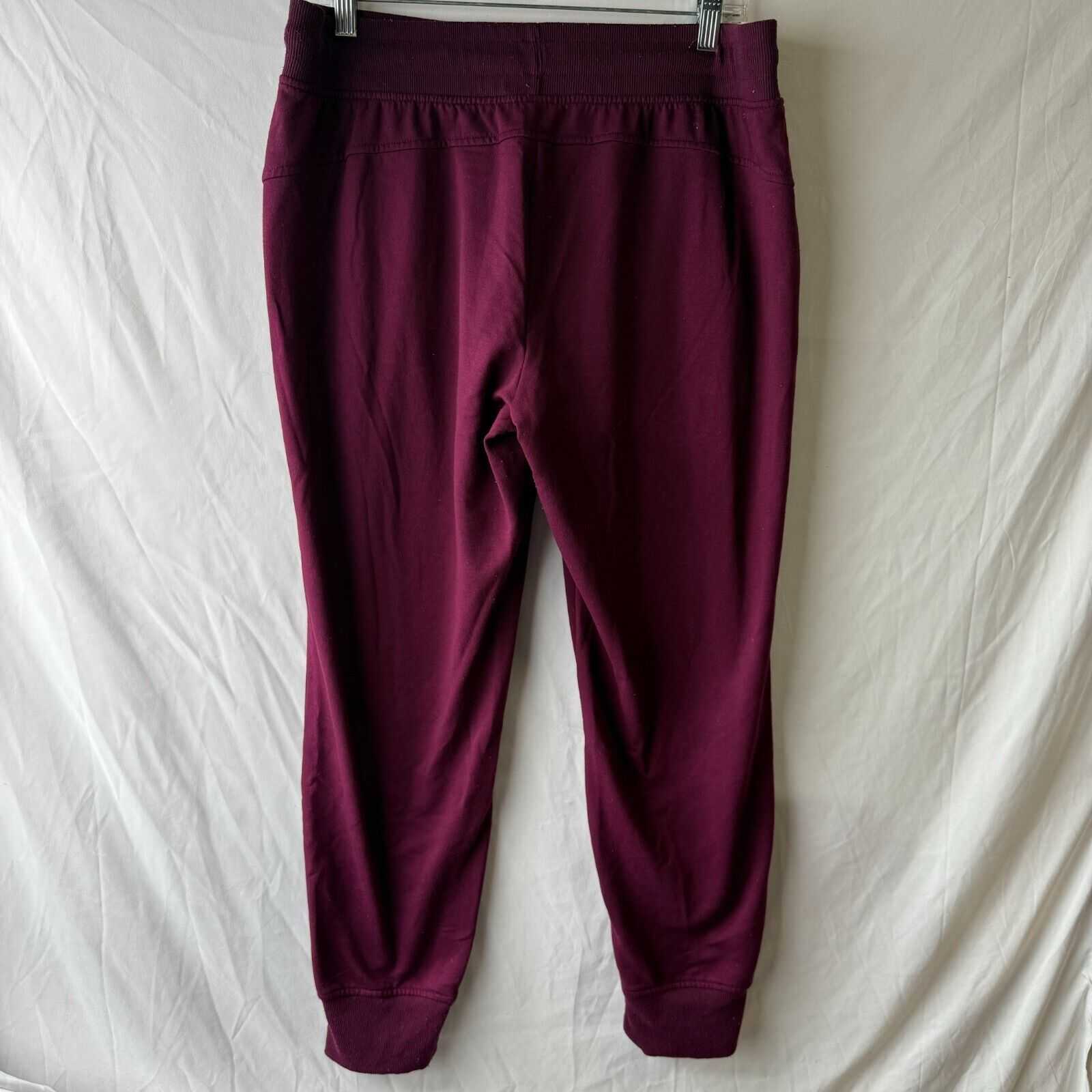 Women’s Athletic Pants Sweatpants Drawstring Pockets Maroon Size Large 12-14