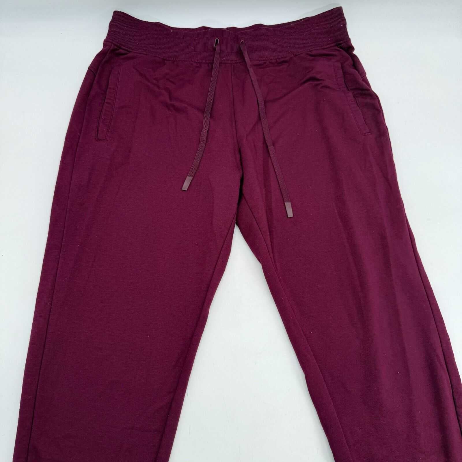 Women’s Athletic Pants Sweatpants Drawstring Pockets Maroon Size Large 12-14