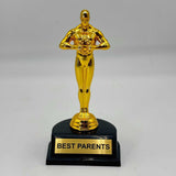 Worlds Best Parents 7in Trophy Gold Yellow Statue Black Base Plastic
