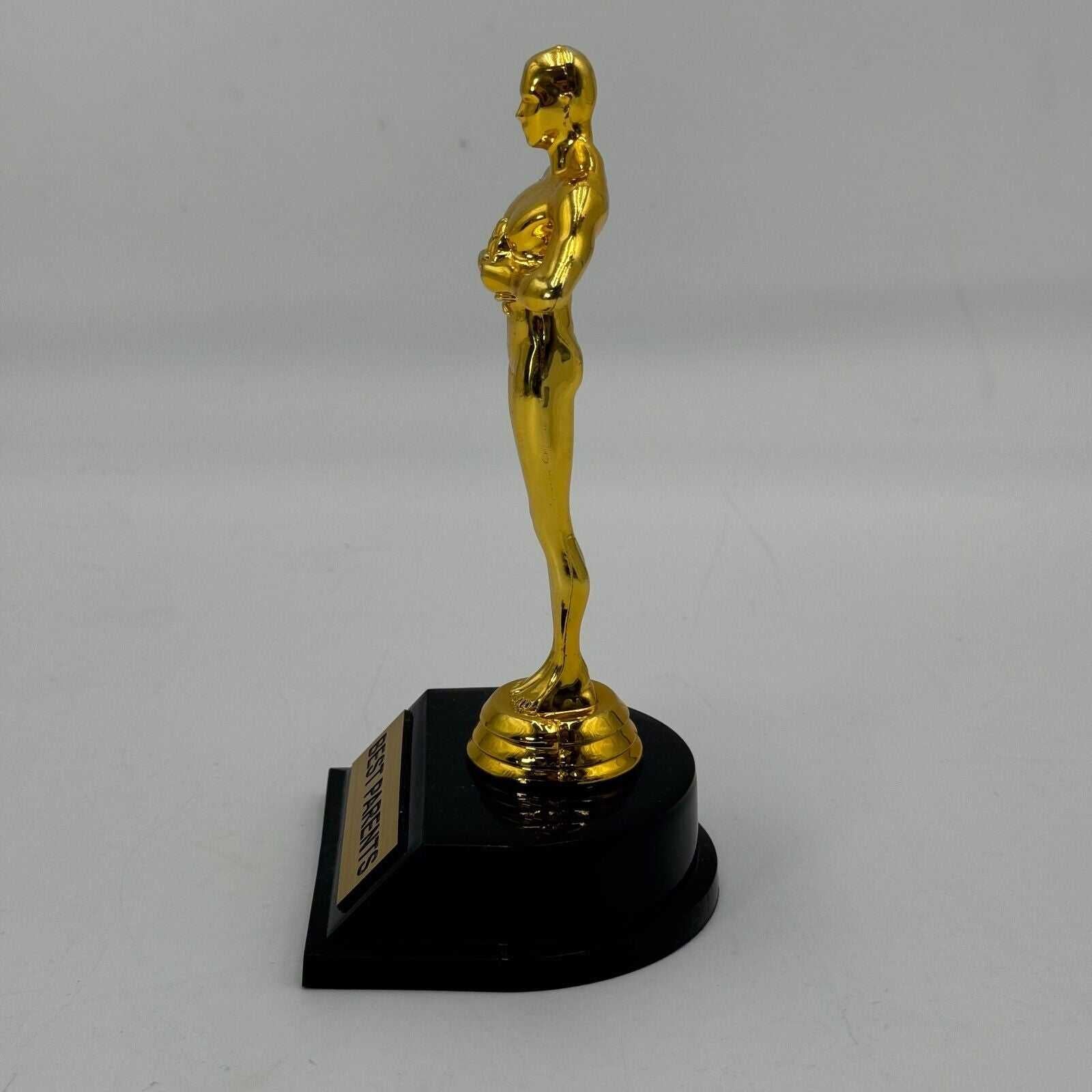 Worlds Best Parents 7in Trophy Gold Yellow Statue Black Base Plastic